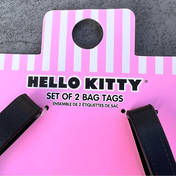 NWT SANRIO Hello Kitty White Red and Black 2pc Rubber Luggage Bag Travel Tag Set - Picture 4 of 12